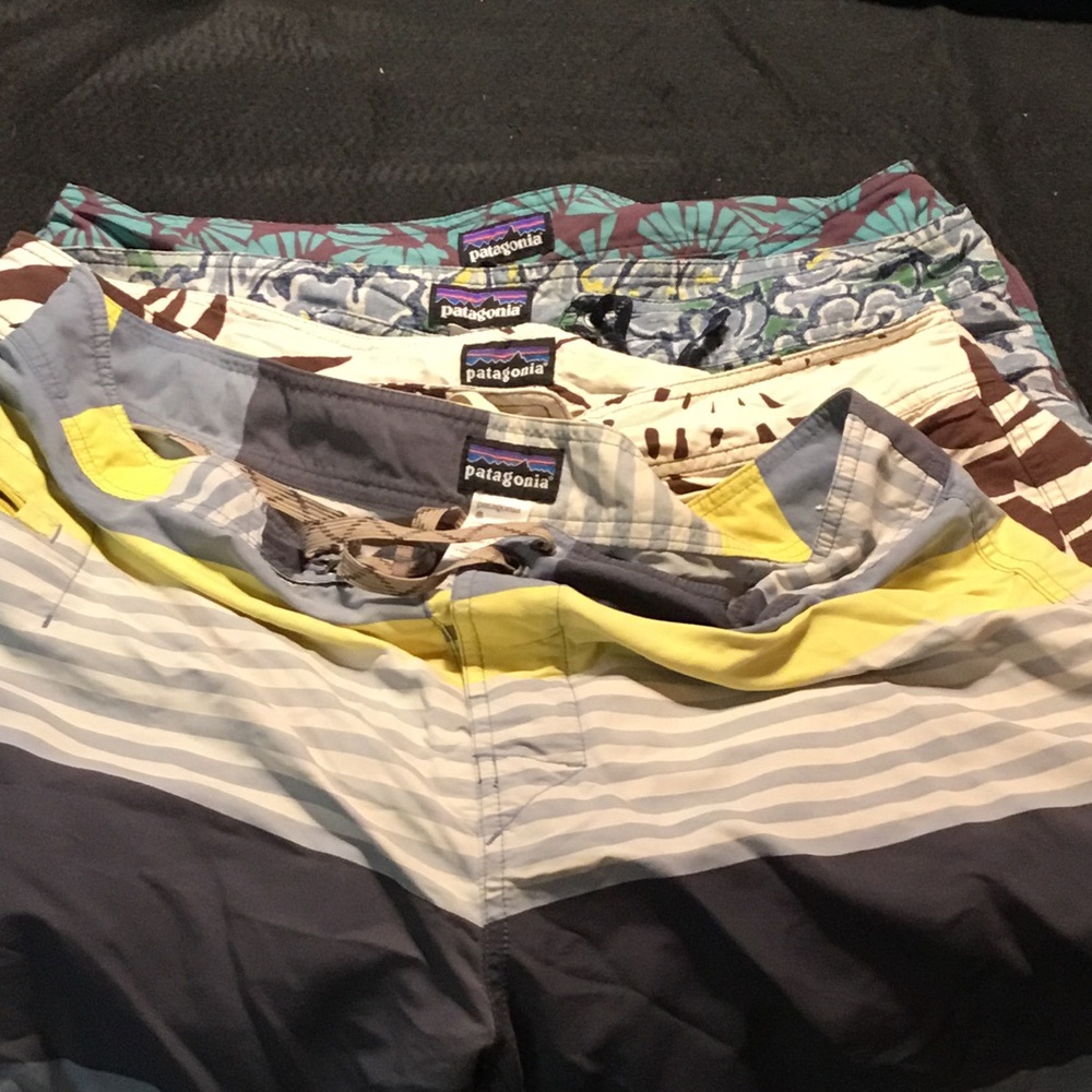 Patagonia Men's Boardshorts - Blue, Yellow, Gray, Teal, Brown